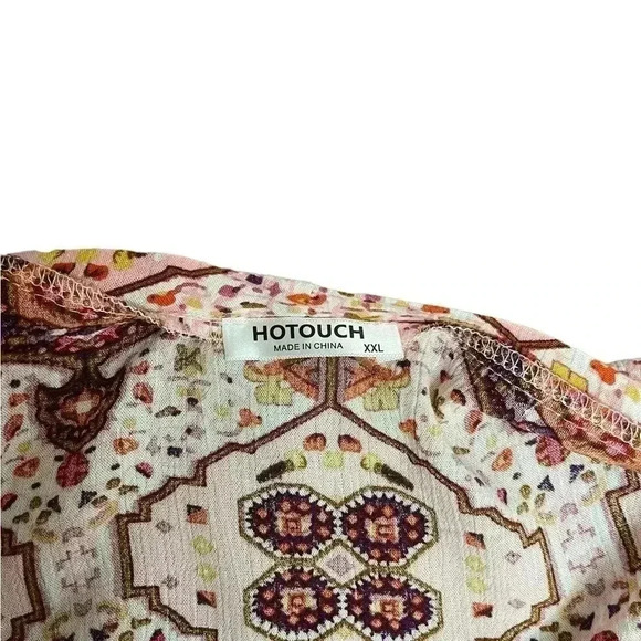 HOTOUCH Cardigan Kimono Open Front 3/4 Sleeve Pink Floral Lace Women’s size XXL - Picture 10 of 12